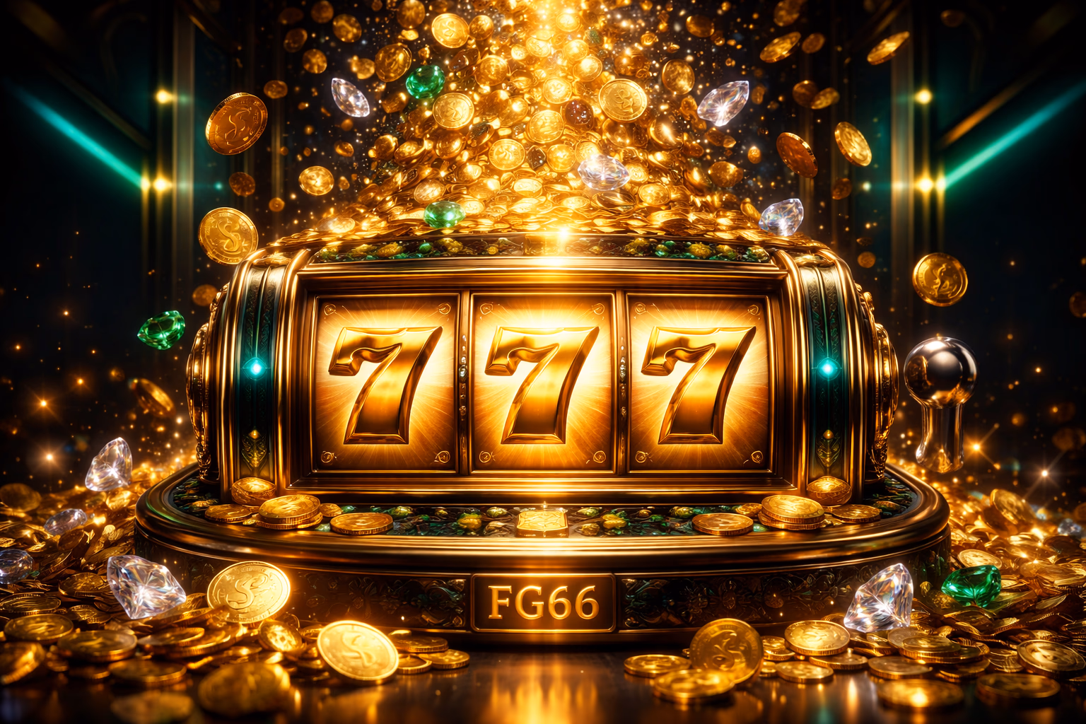 Elegant Bangladeshi woman in traditional attire enjoying a premium golden slot machine in a luxurious casino atmosphere at FG66